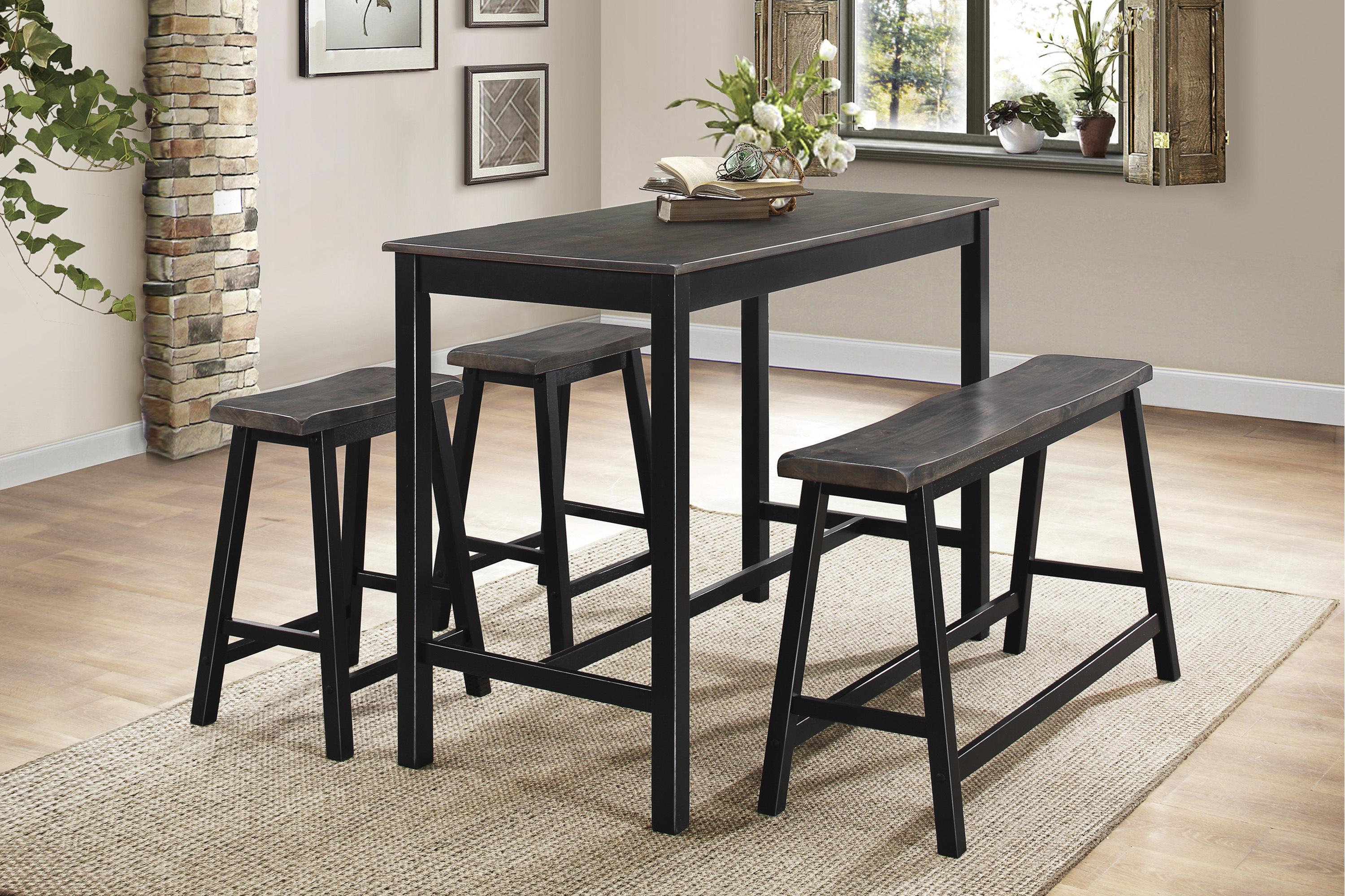 

    
Transitional Black & Gray Solid Rubberwood Dining Room Set 4pcs Homelegance 5578-32-4PC Visby
