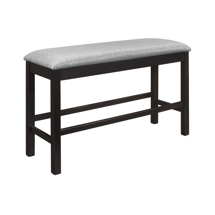 Transitional Counter Height Bench Stratus Counter Height Bench 5842-24BH 5842-24BH in Gray, Black Fabric