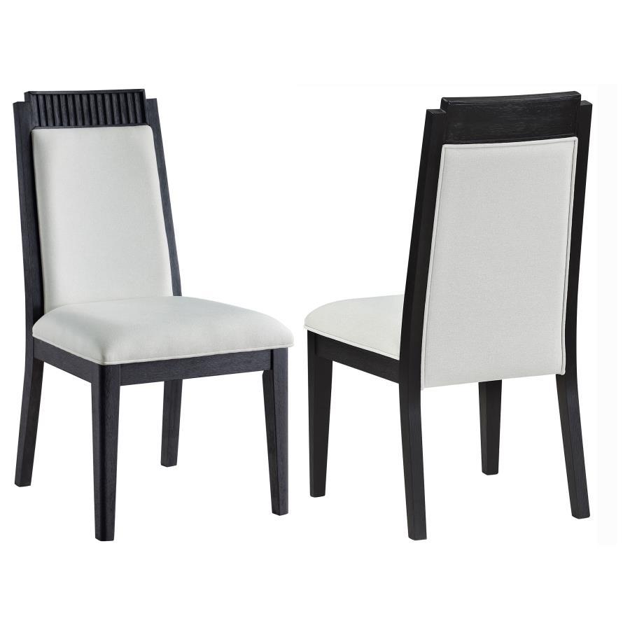 

    
Transitional Black/Ivory Wood Side Chair Set 2PCS Coaster Brookmead 108232
