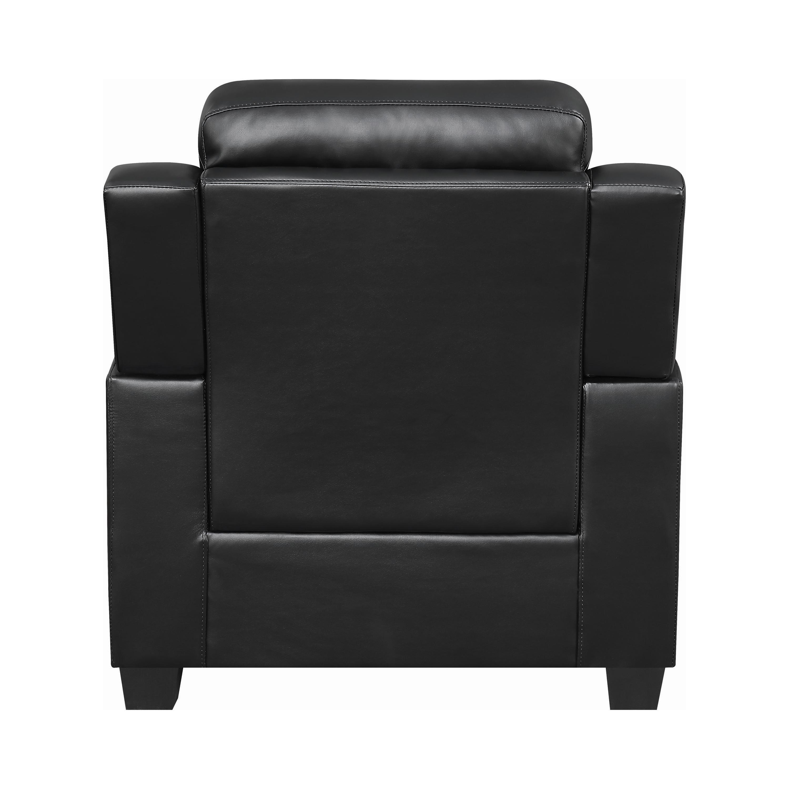 

    
 Photo  Transitional Black Leatherette Living Room Set 3pcs Coaster 506551-S3 Finley
