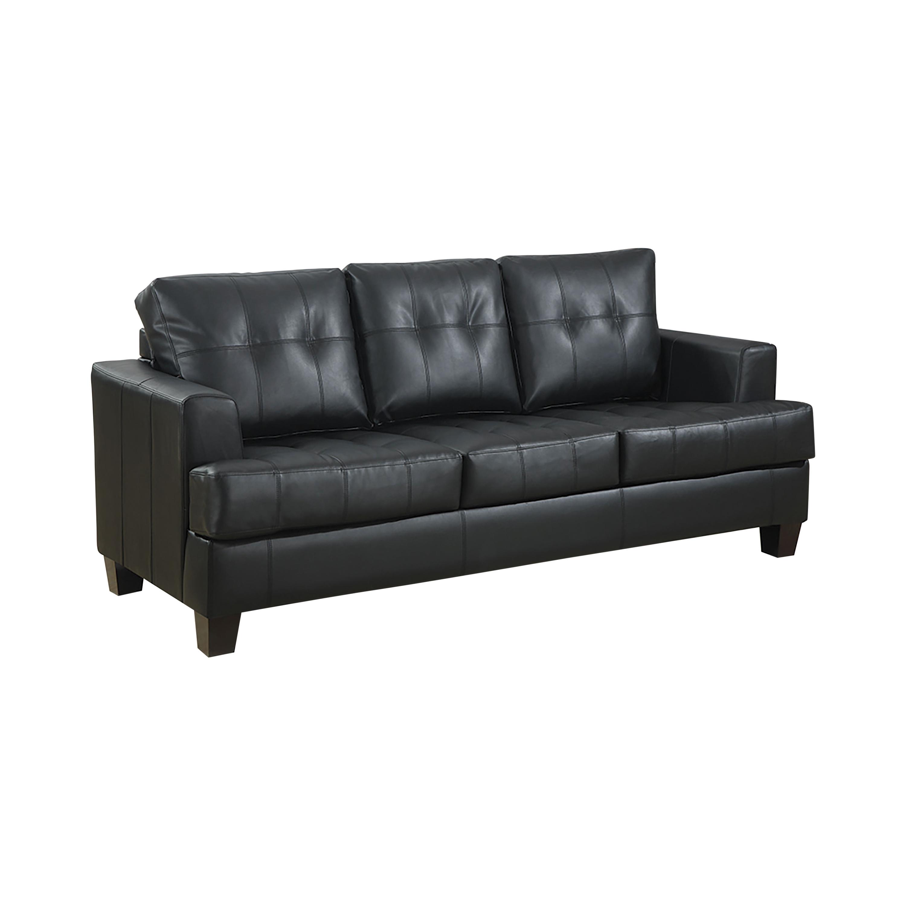 Transitional Sleeper Sofa 501680 Samuel 501680 in Black Leatherette