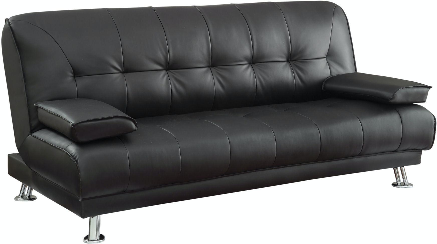 Transitional Sofa bed 300205 Pierre 300205 in Black Leatherette