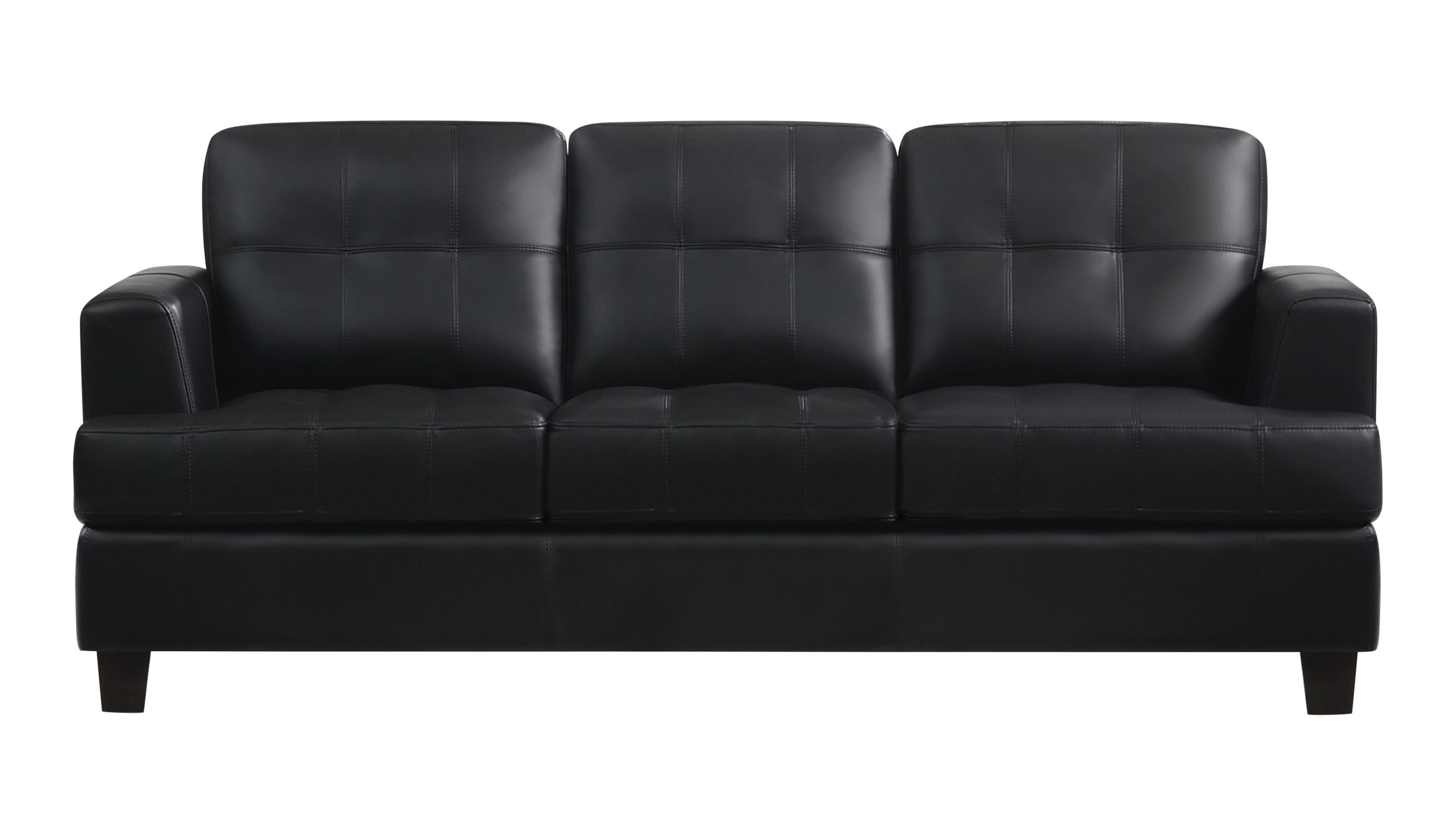 

    
Transitional Black Leatherette Sofa Coaster 501681 Samuel

