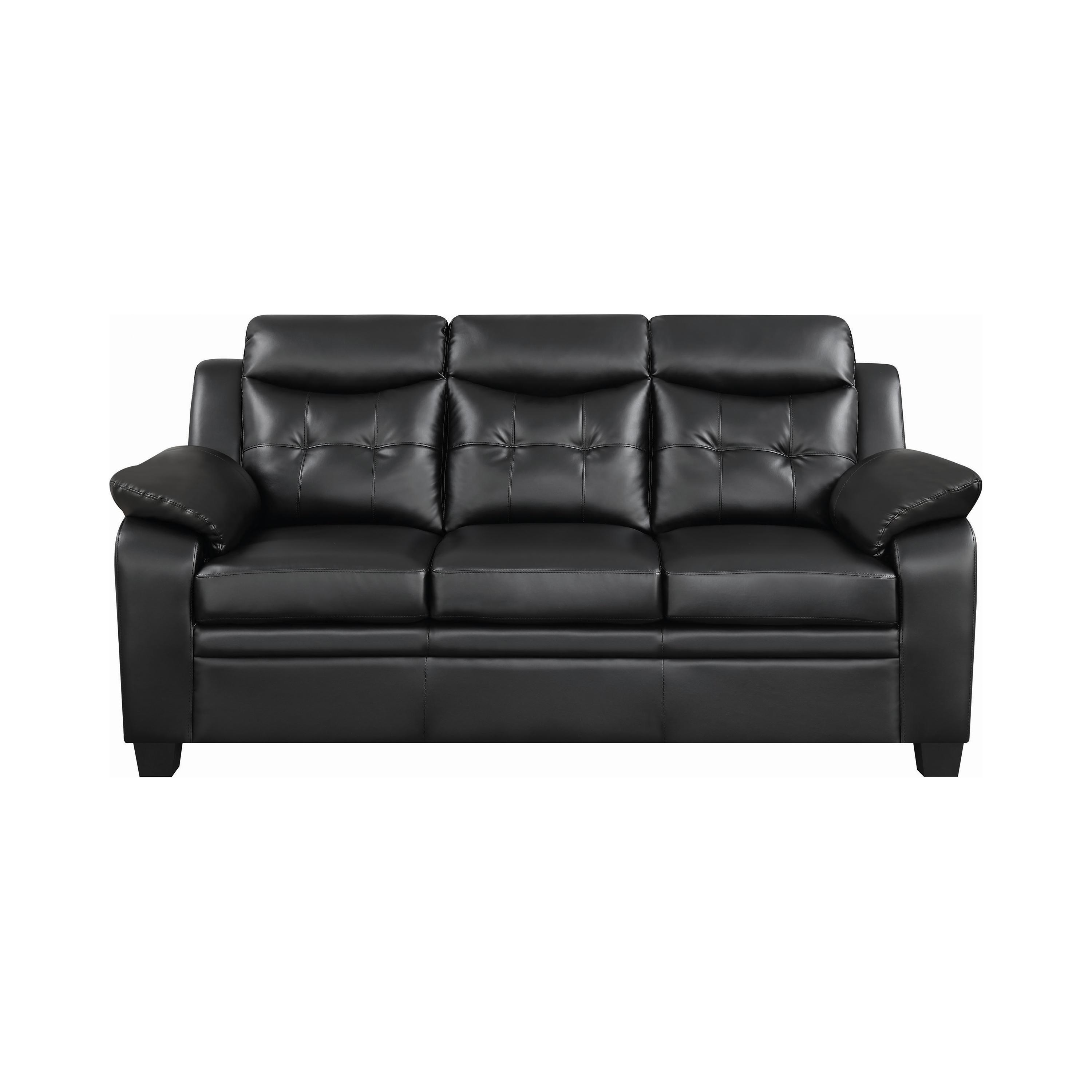 

    
Transitional Black Leatherette Sofa Coaster 506551 Finley
