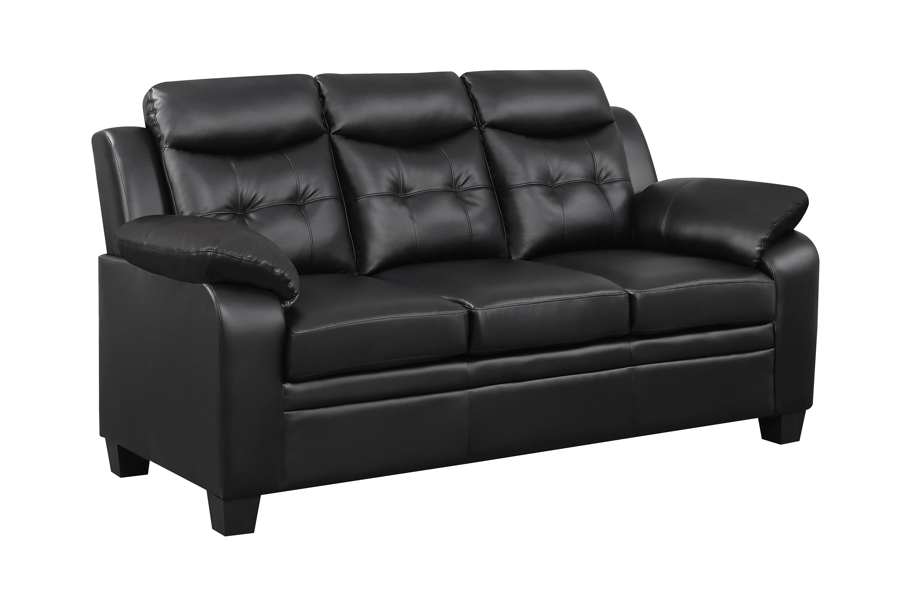 

    
Transitional Black Leatherette Sofa Coaster 506551 Finley
