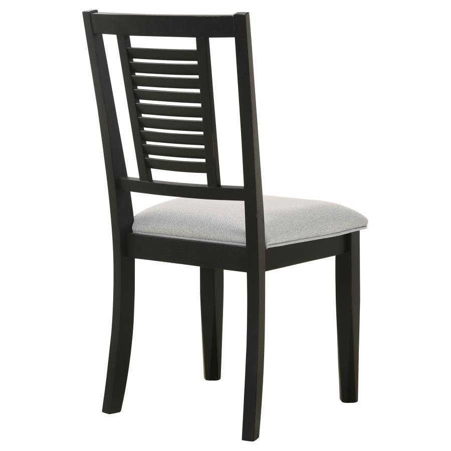 

                    
Buy Transitional Black/Light Grey Wood Side Chair Set 2PCS Coaster Appleton 110282
