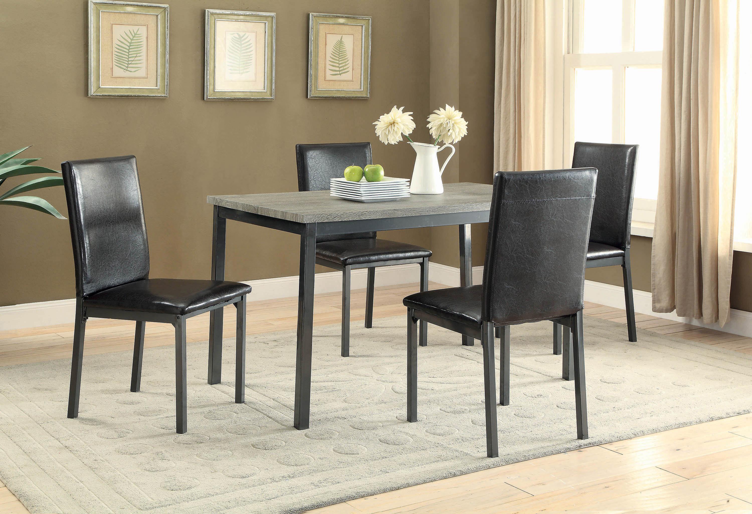 Transitional Dining Room Set 100611-S5 Garza 100611-S5 in Black 