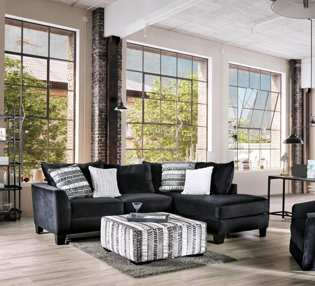 

    
Transitional Black Microfiber Living Room Set 3pcs Furniture of America Modbury
