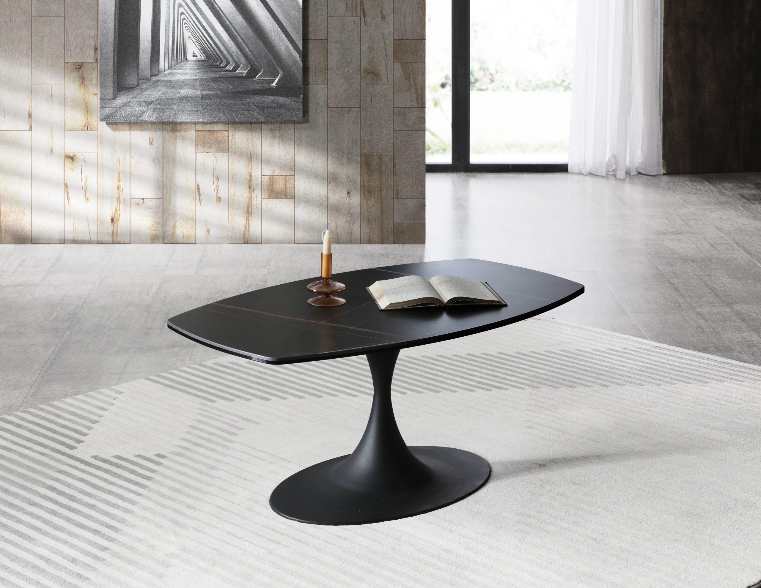 

    
Transitional Black Ceramic & Glass Top Coffee Table WhiteLine CT1719-BLK Amarosa
