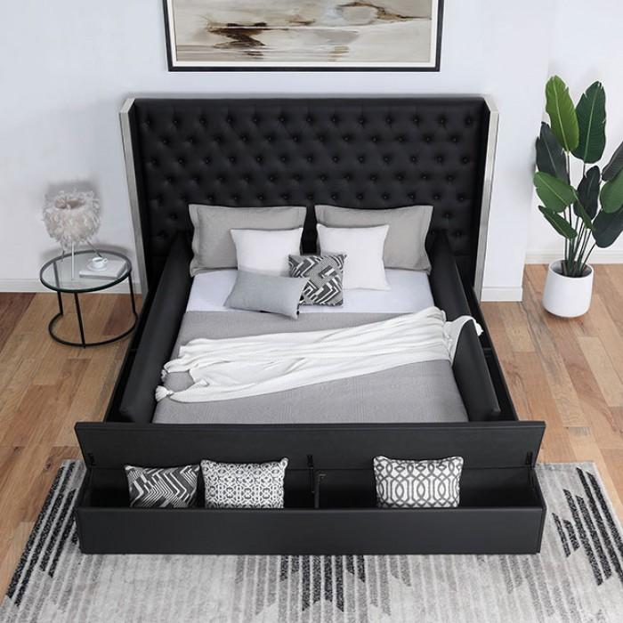 

    
Furniture of America Eudora California King Platform Bed FOA7223BK-CK Platform Bed Black FOA7223BK-CK
