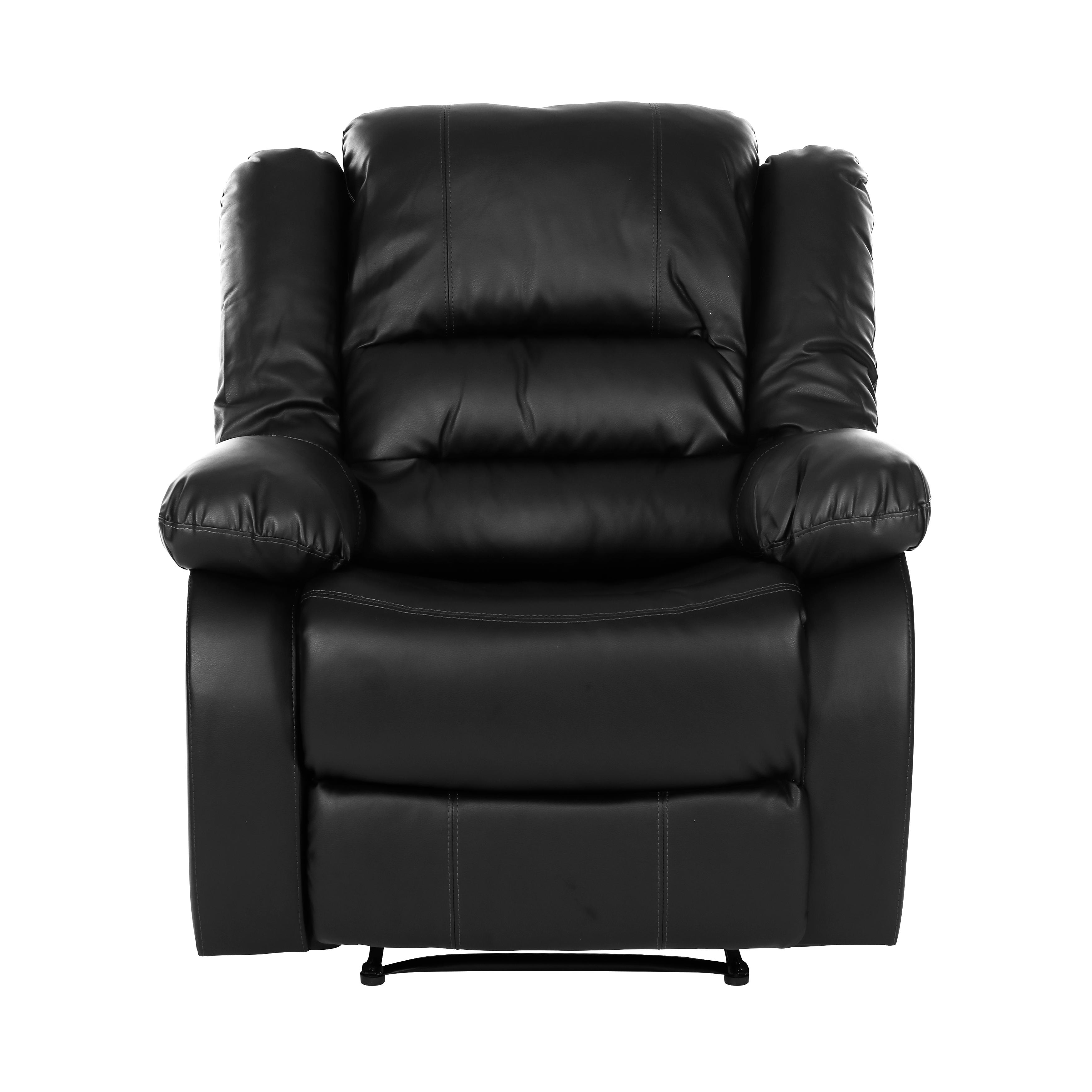 Transitional Recliner Chair Jarita Recliner Chair 8329BLK-1-C 8329BLK-1-C in Black Faux Leather