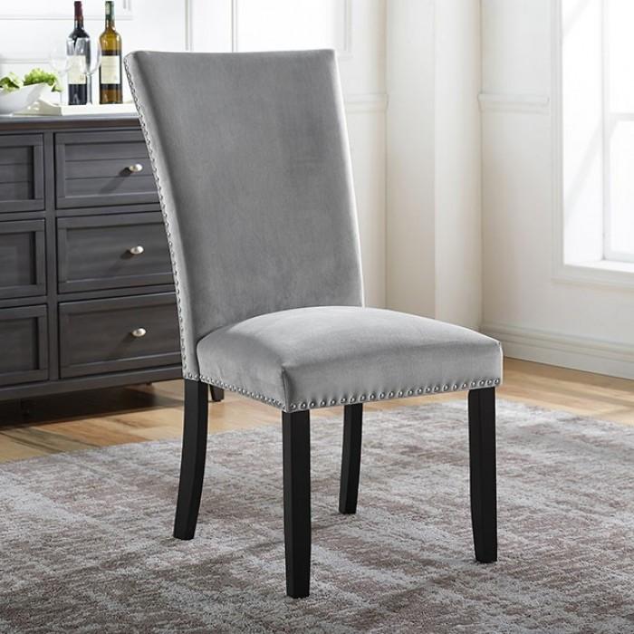

    
Transitional Gray Solid Wood Dining Chair Set 2pcs Furniture of America CM3744GY-SC-2PK Kian
