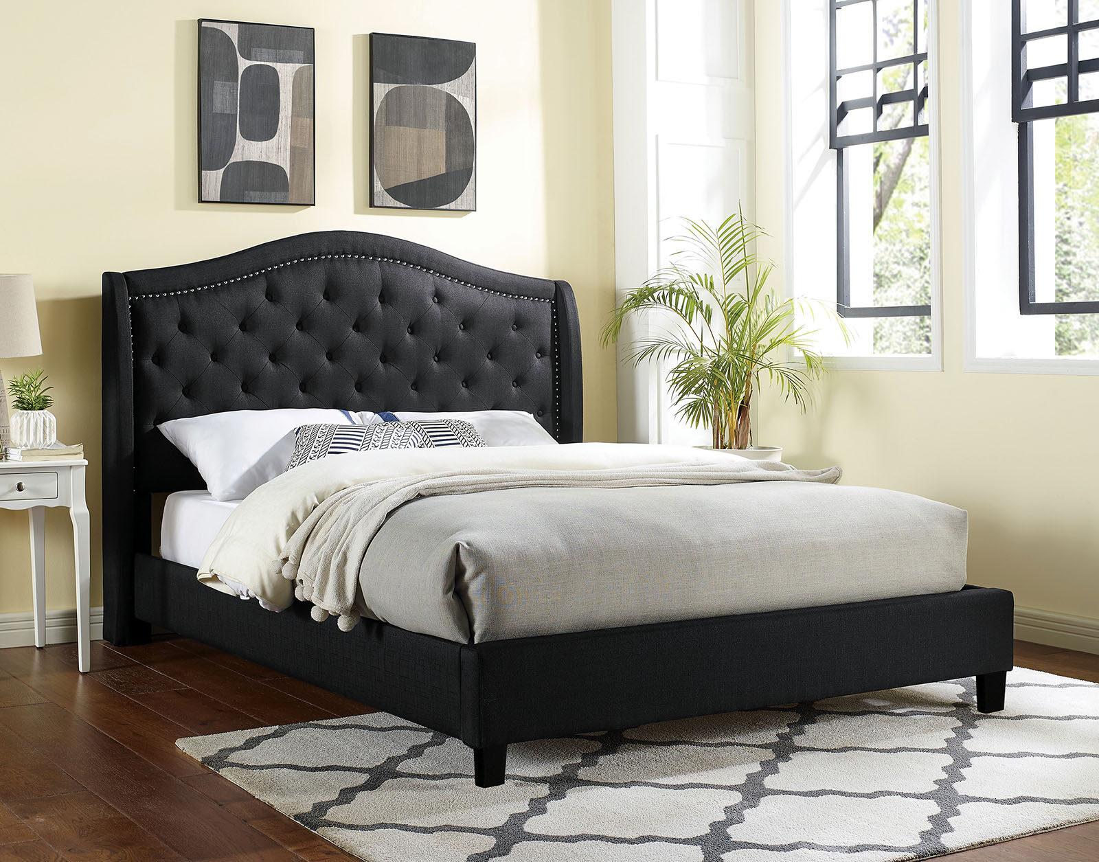 

    
Transitional Black Solid Wood Full Bed Furniture of America CM7160BK Carly
