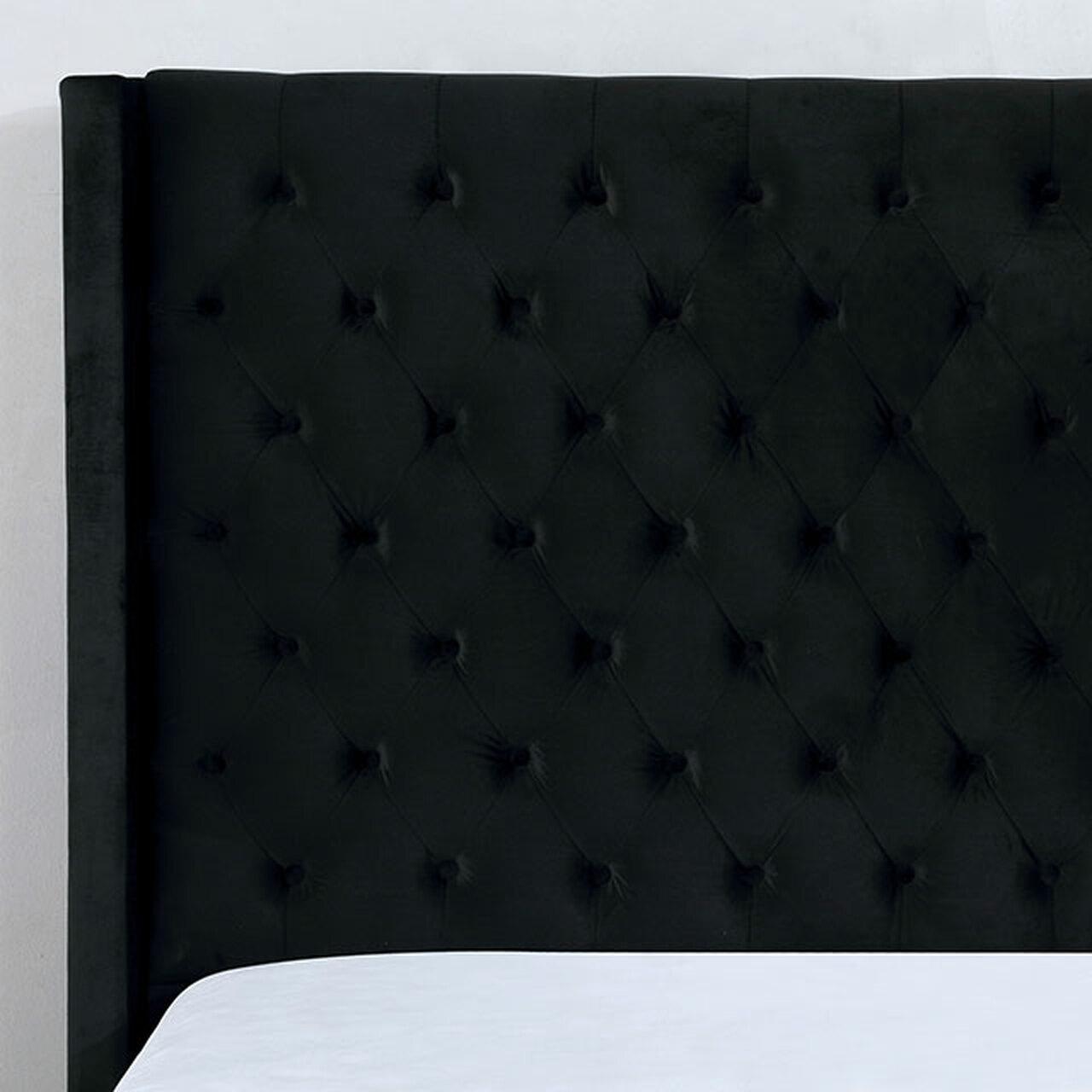 

                    
Furniture of America CM7141BK-EK Ryleigh Platform Bed Black Velvet-like Fabric Purchase 

