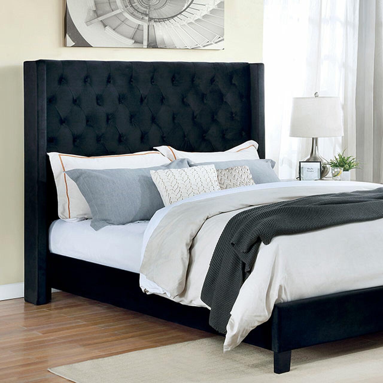 

    
Furniture of America CM7141BK-EK Ryleigh Platform Bed Black CM7141BK-EK

