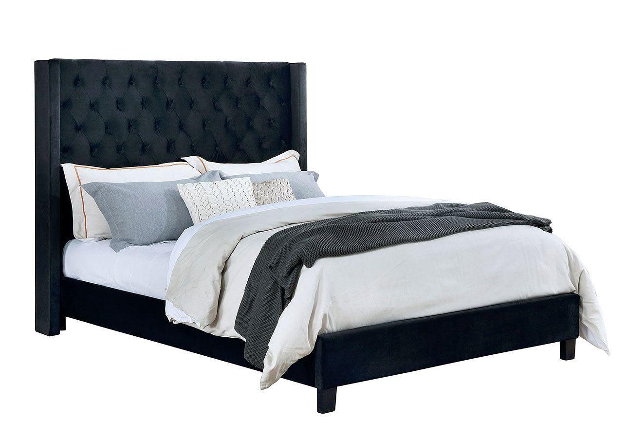 

    
Transitional Black Solid Wood King Bed Furniture of America CM7141BK Ryleigh
