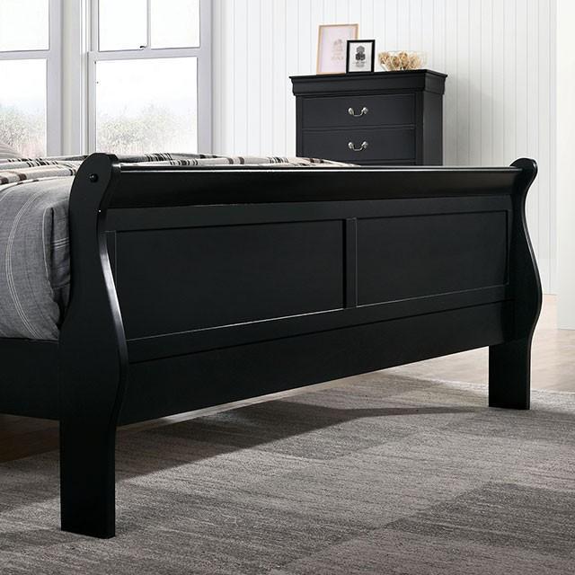 

    
Furniture of America CM7966BK-EK Louis Philippe Panel Bed Black CM7966BK-EK

