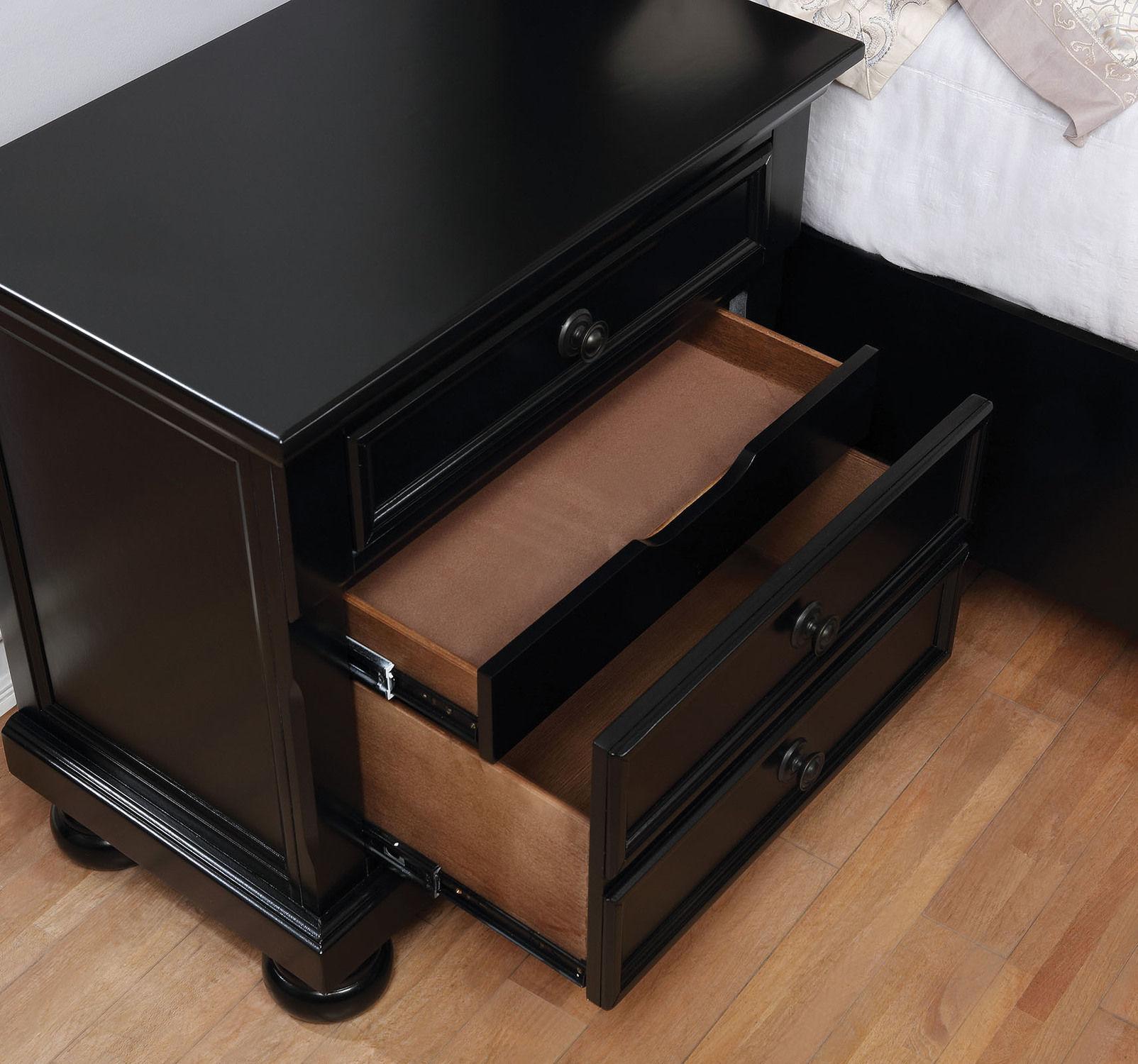 

    
Transitional Black Solid Wood Nightstand Furniture of America CM7590BK-N Castor

