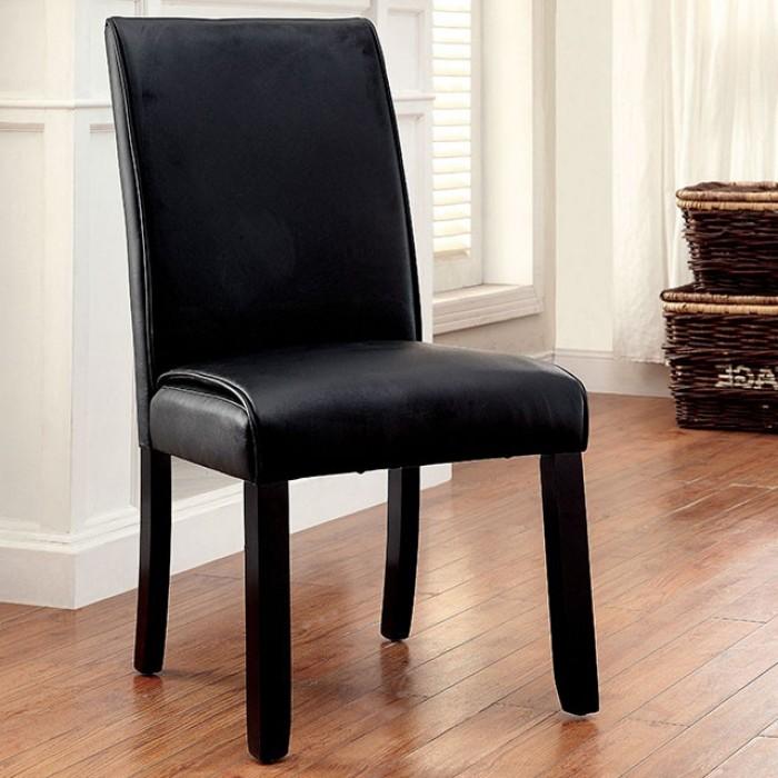 

    
Transitional Black Solid Wood Side Chairs Set 2pcs Furniture of America CM3823BK-SC-2PK Gladstone
