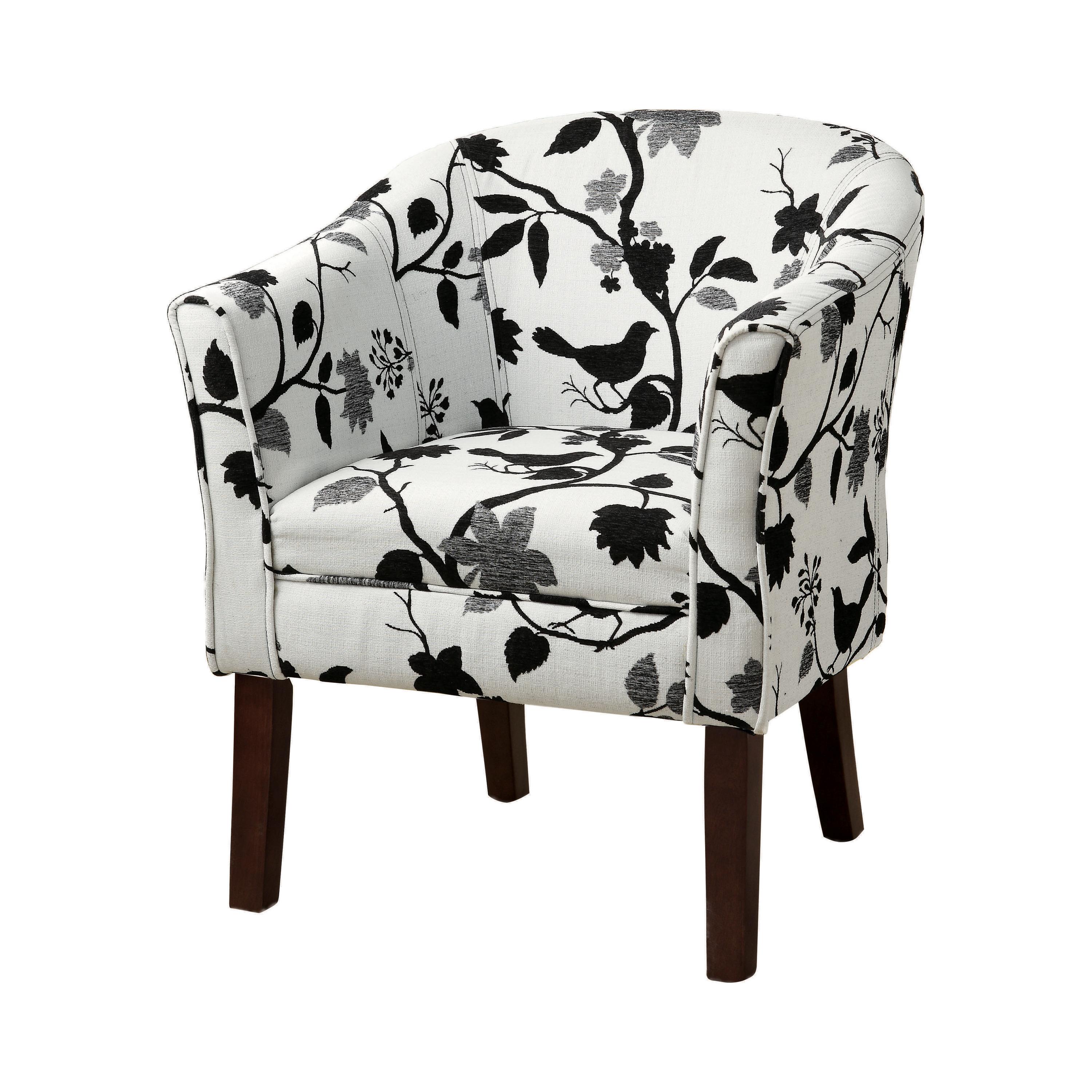 Transitional Accent Chair 460406 460406 in White, Black 