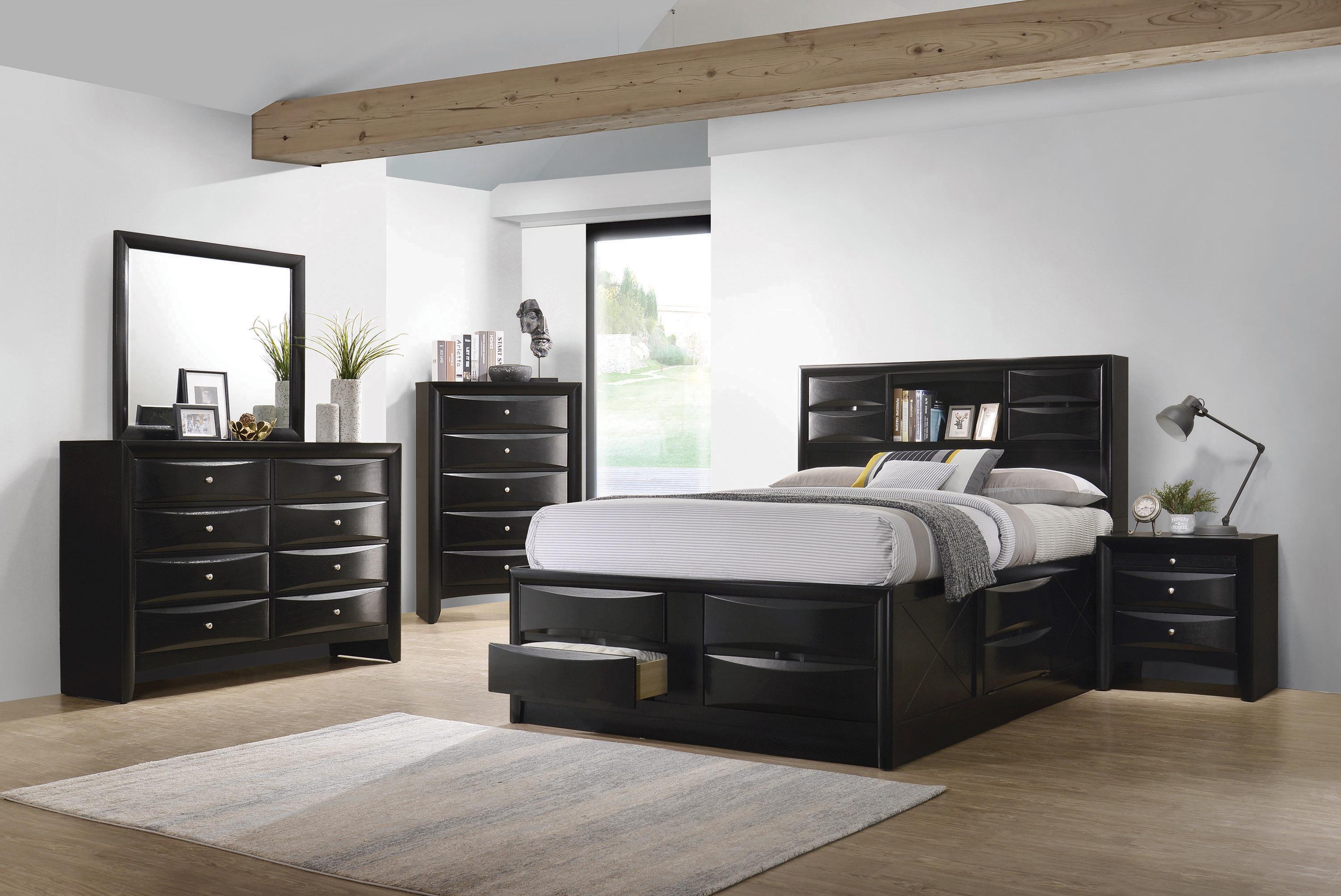 Transitional Bedroom Set 202701KW-3PC Briana 202701KW-3PC in Black 