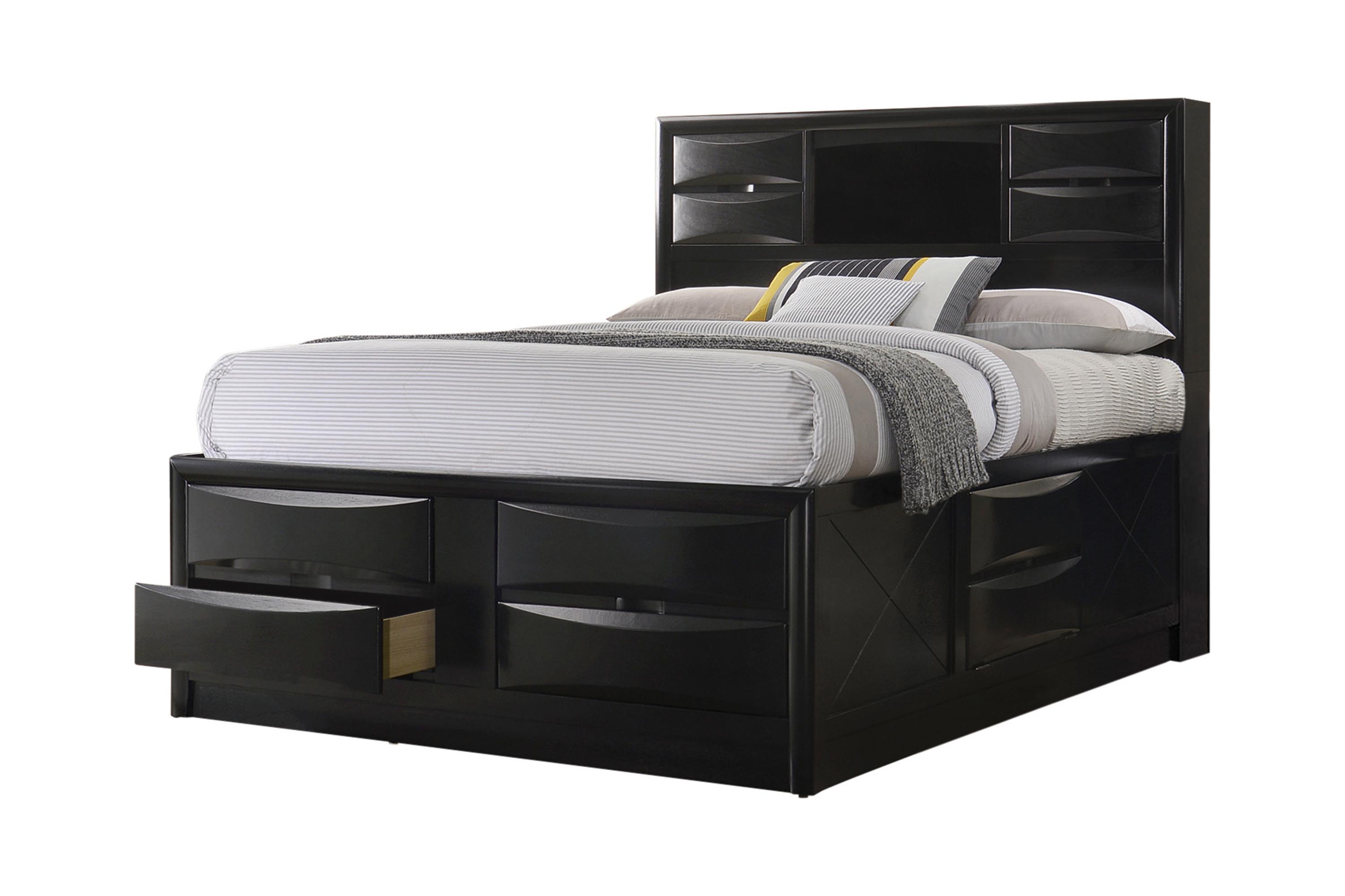 

    
Transitional Black Tropical Hardwood CAL Storage Bed Coaster 202701KW Briana
