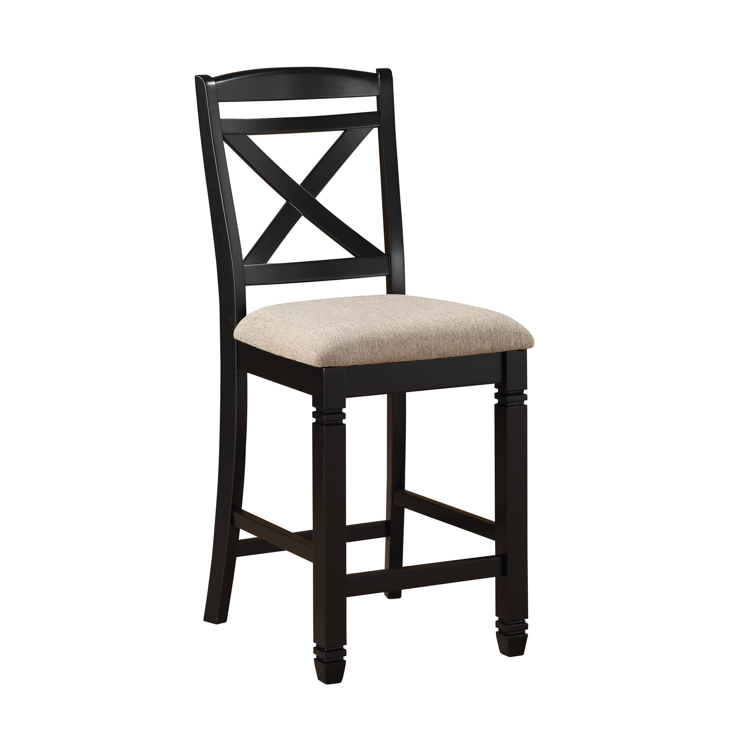 Transitional Counter Height Chair 5705BK-24 Baywater 5705BK-24 in Black Polyester