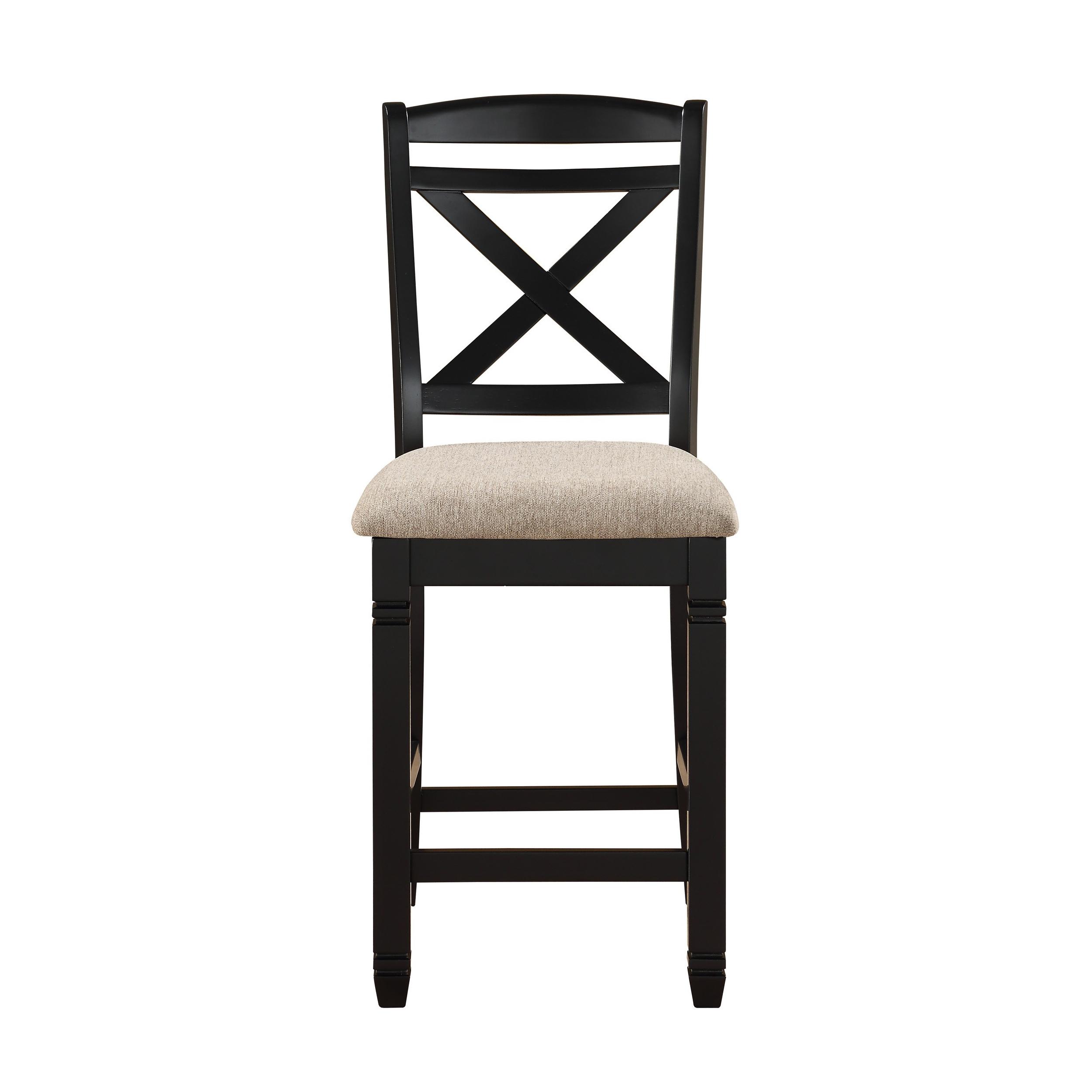 

    
Transitional Black Wood Counter Height Chair Set 2pcs Homelegance 5705BK-24 Baywater
