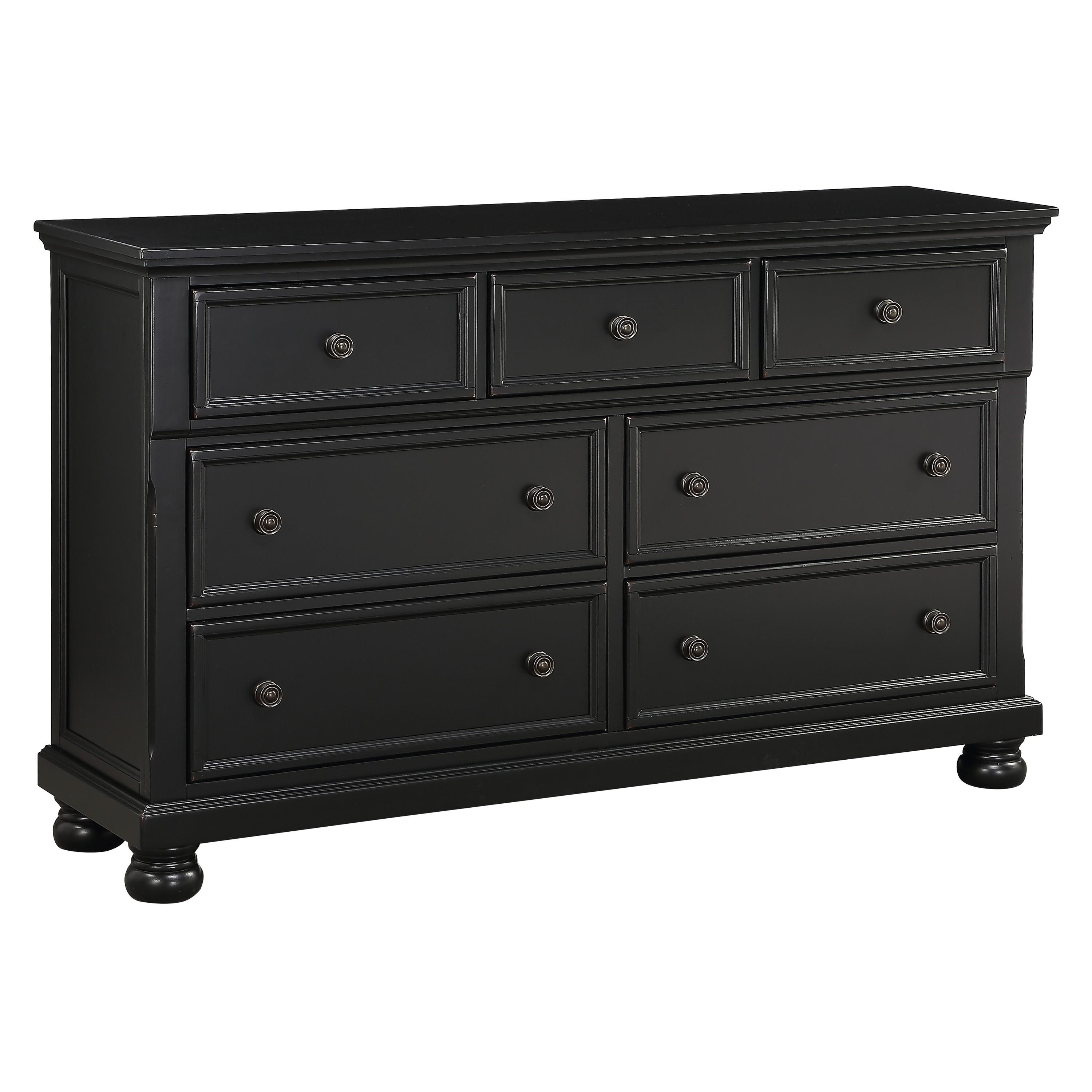 

    
Transitional Black Wood Dresser w/Mirror Homelegance 1714BK-5*6 Laurelin
