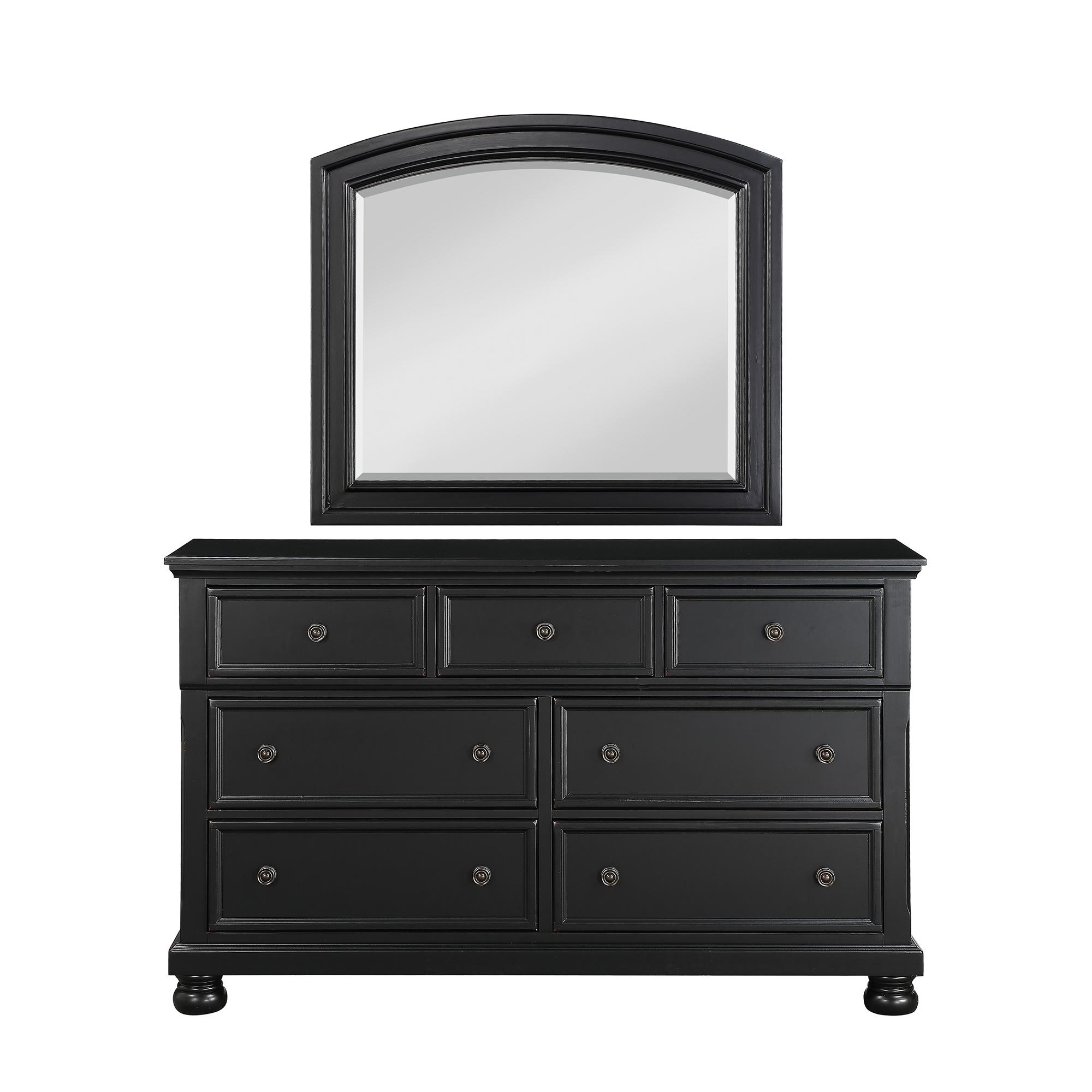 Transitional Dresser w/Mirror 1714BK-5*6-2PC Laurelin 1714BK-5*6-2PC in Black 