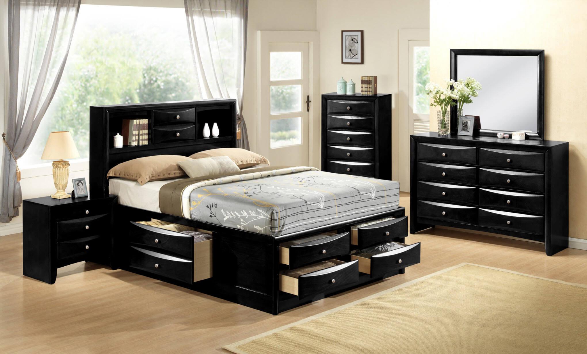 

    
21606EK-3pcs Transitional Black Wood Eastern King 3PCS Bedroom Set w/ Storage by Acme Ireland 21606EK-3pcs
