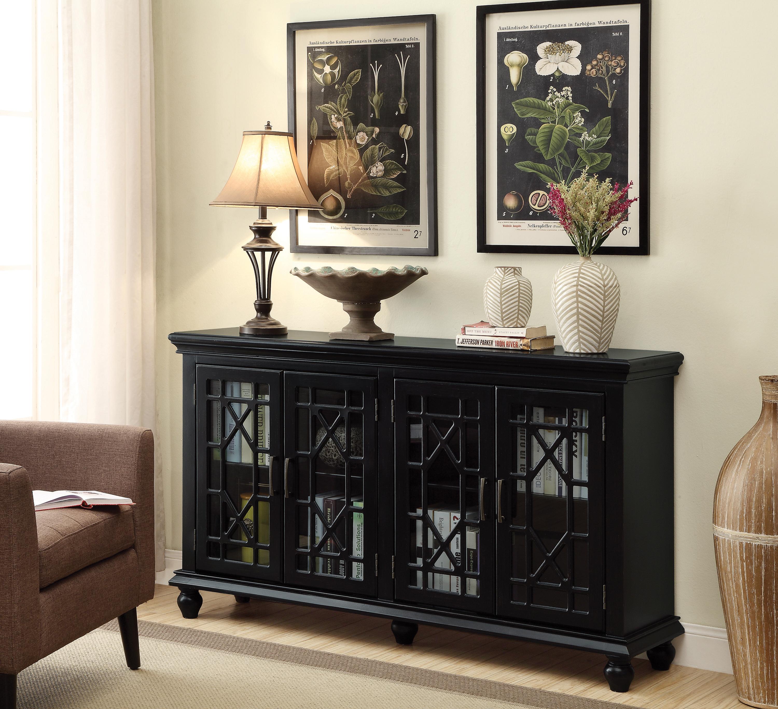 

    
Transitional Black Wood & Glass Accent Cabinet Coaster 950639
