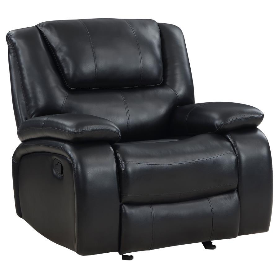 Transitional Recliner Chair Camila Glider Recliner Chair 610246-C 610246-C in Black Leatherette