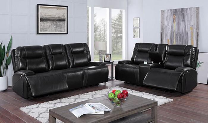 

    
Transitional Black Wood Power Reclining Living Room Set 2PCS Furniture of America Basque CM6487BK-SF-PM-S-2PCS
