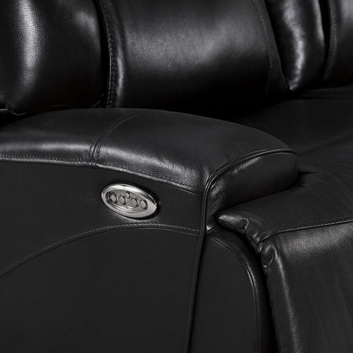 

    
Transitional Black Wood Power Reclining Sofa Furniture of America Basque CM6487BK-SF-PM-S
