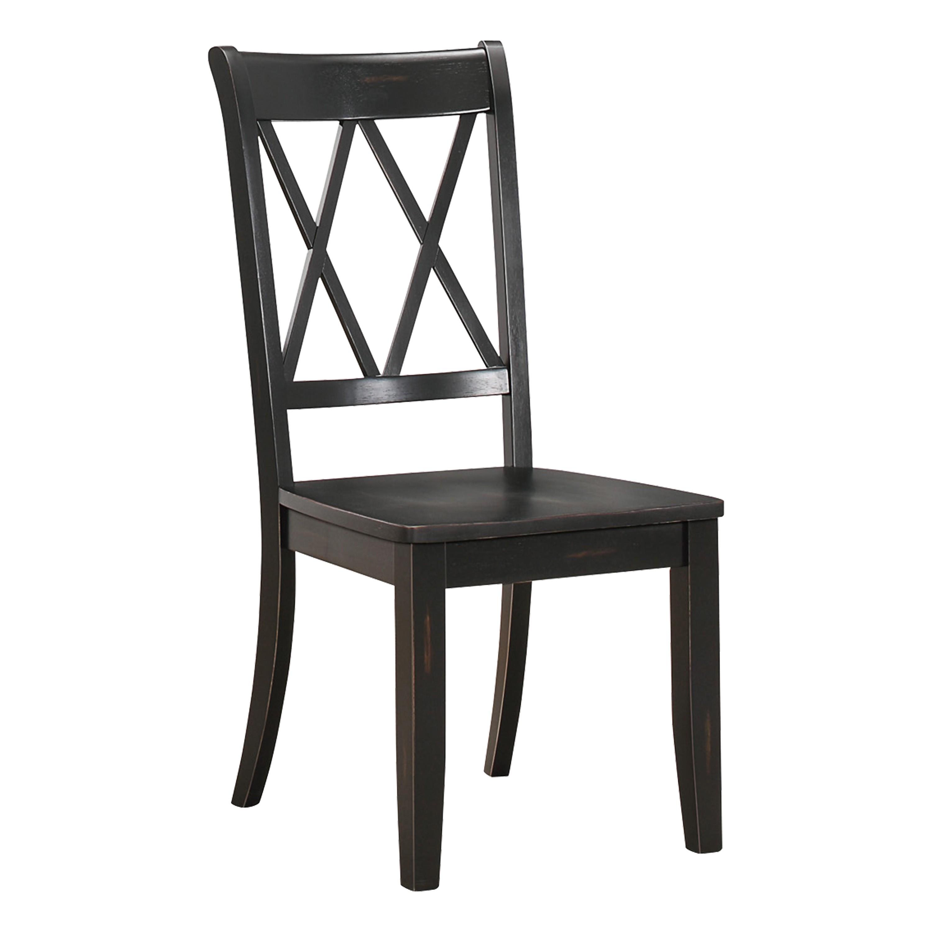 

    
Transitional Black Wood Side Chair Set 2pcs Homelegance 5516BKS Janina
