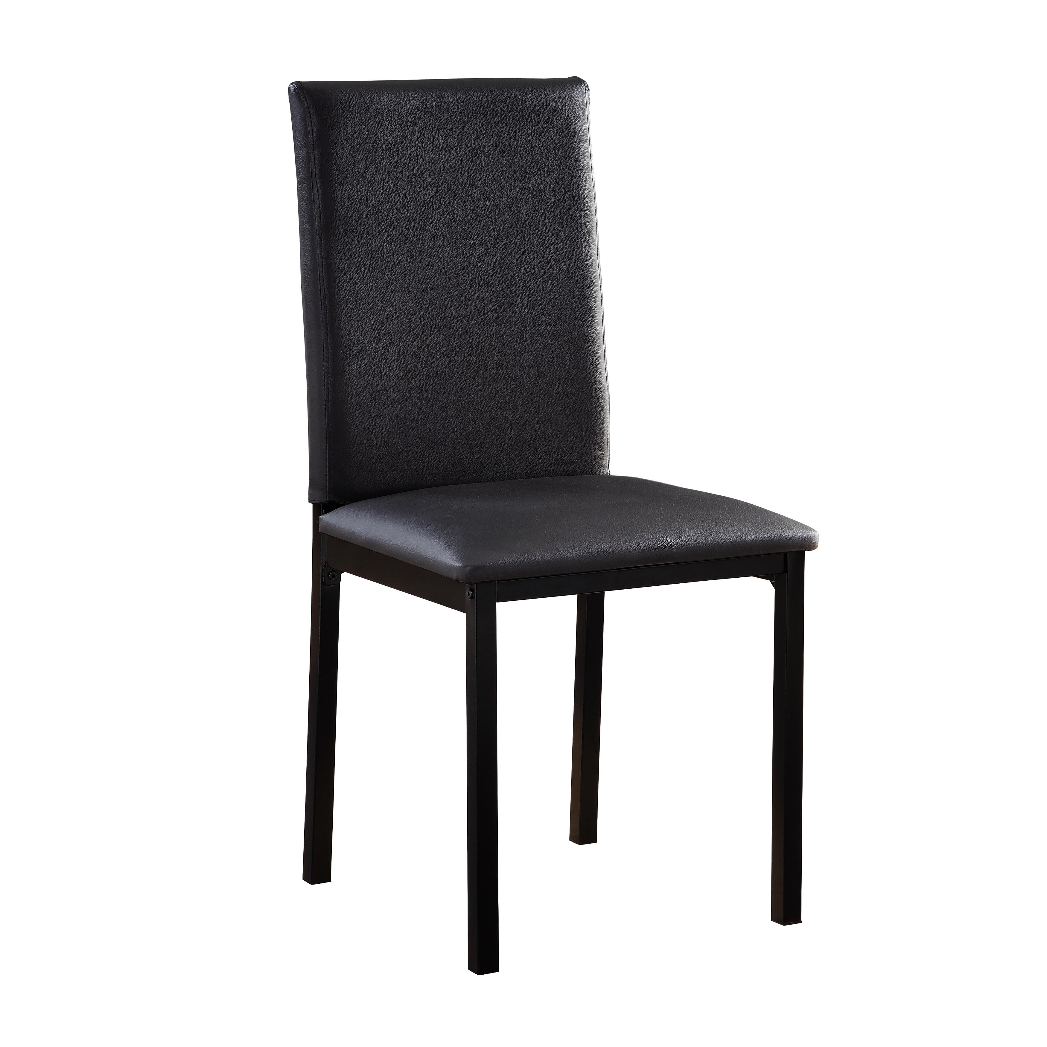 Transitional Side Chair Set 2601BK-S1 Tempe 2601BK-S1 in Black Faux Leather