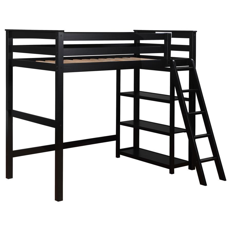 

    
Transitional Black Wood Twin Bunk Bed Coaster Blaine 460084
