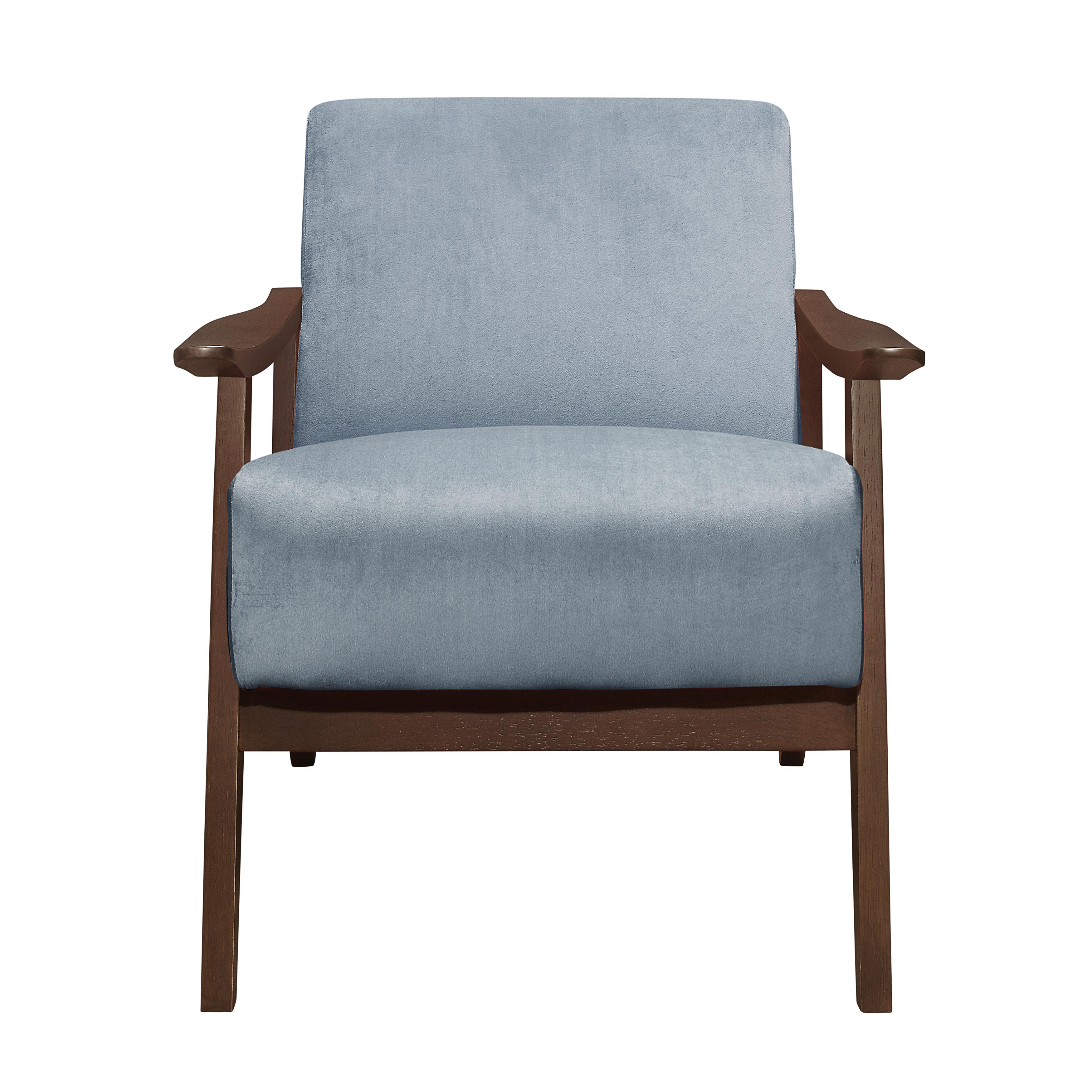 Transitional Accent Chair 1032BGY-1 Carlson 1032BGY-1 in Blue Velvet