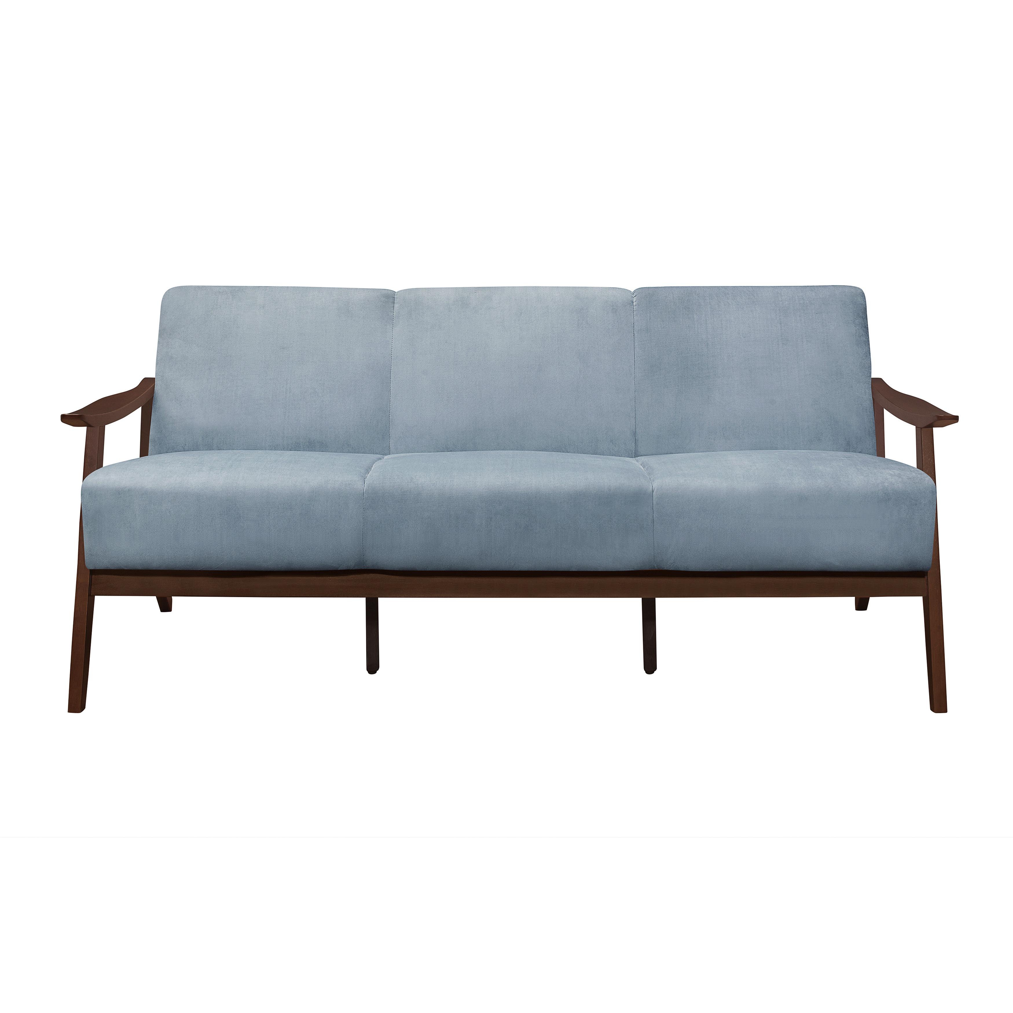 

    
Transitional Blue Gray Velvet Sofa Homelegance 1032BGY-3 Carlson
