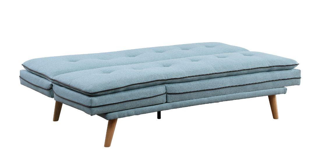 

    
Transitional Blue Linen & Oak Finish Futon Sofa by Acme Savilla 57162
