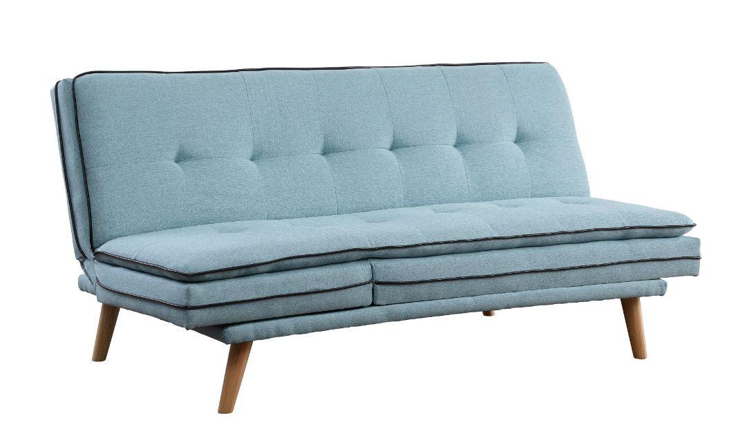 Modern Futon sofa Savilla 57162 in Blue Linen