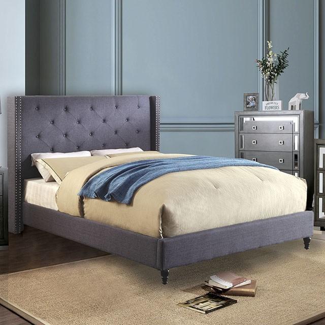 

    
Transitional Blue Solid Wood King Platform Bed Furniture of America Anabelle CM7677BL-EK

