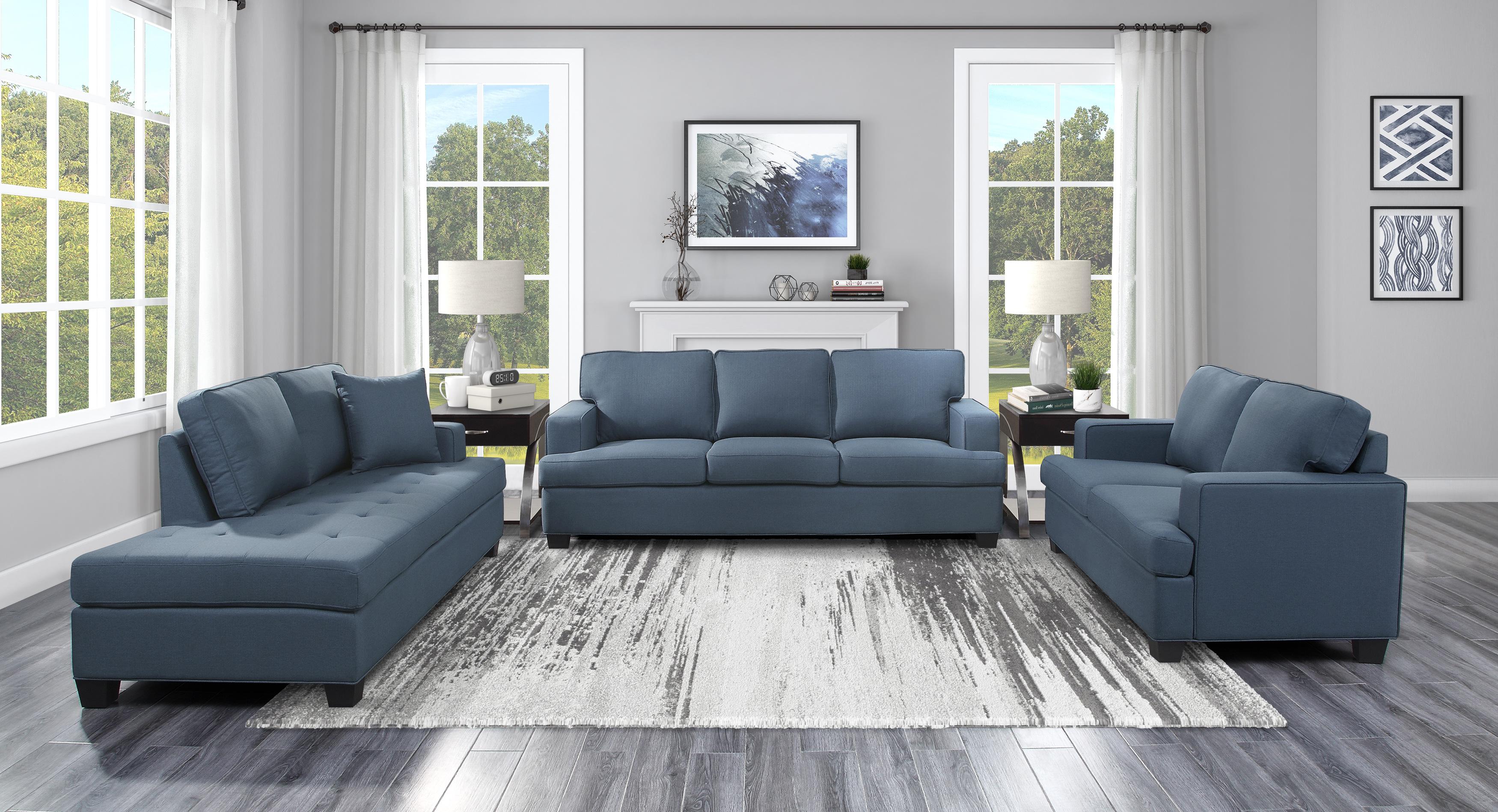 

    
Transitional Blue Solid Wood Living Room Set 3pcs Homelegance 9327BU Elmont
