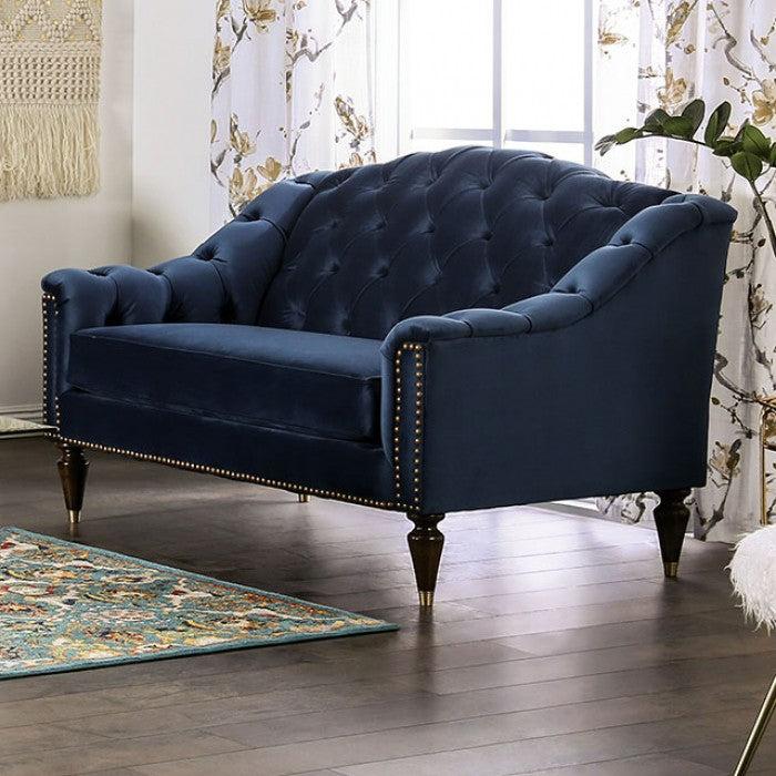 Transitional Loveseat SM2230-LV Martinique SM2230-LV in Blue Fabric