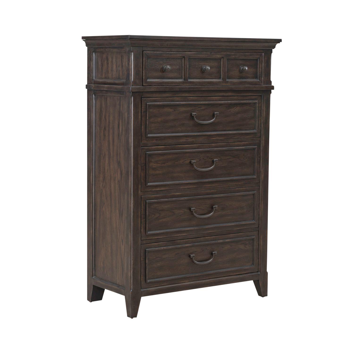 Transitional 5 Drawer Chest Paradise Valley (297-BR) 297-BR41 in Brown 