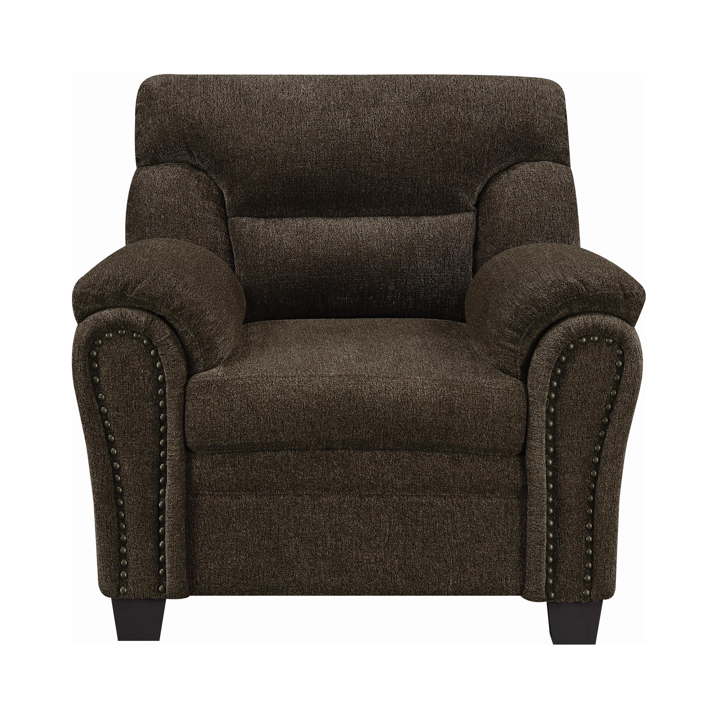 Transitional Arm Chair 506573 Clemintine 506573 in Brown Chenille