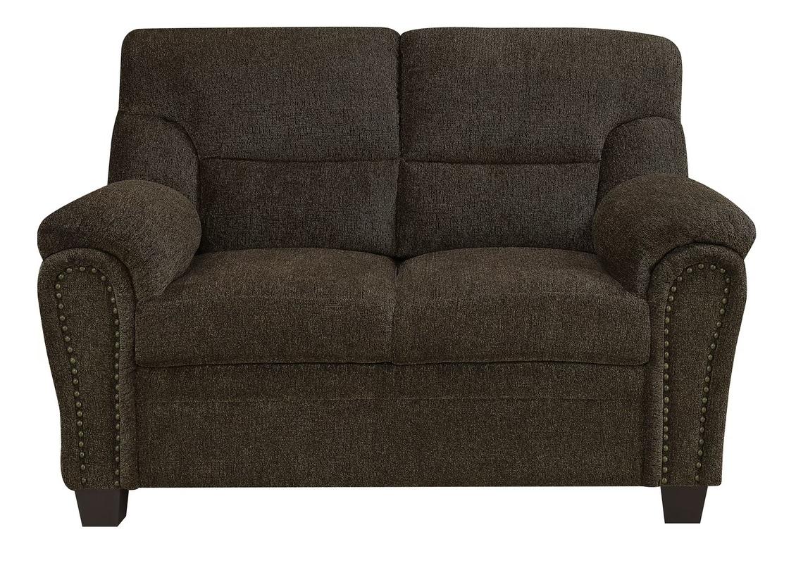 

    
Transitional Brown Chenille Loveseat Coaster 506572 Clemintine
