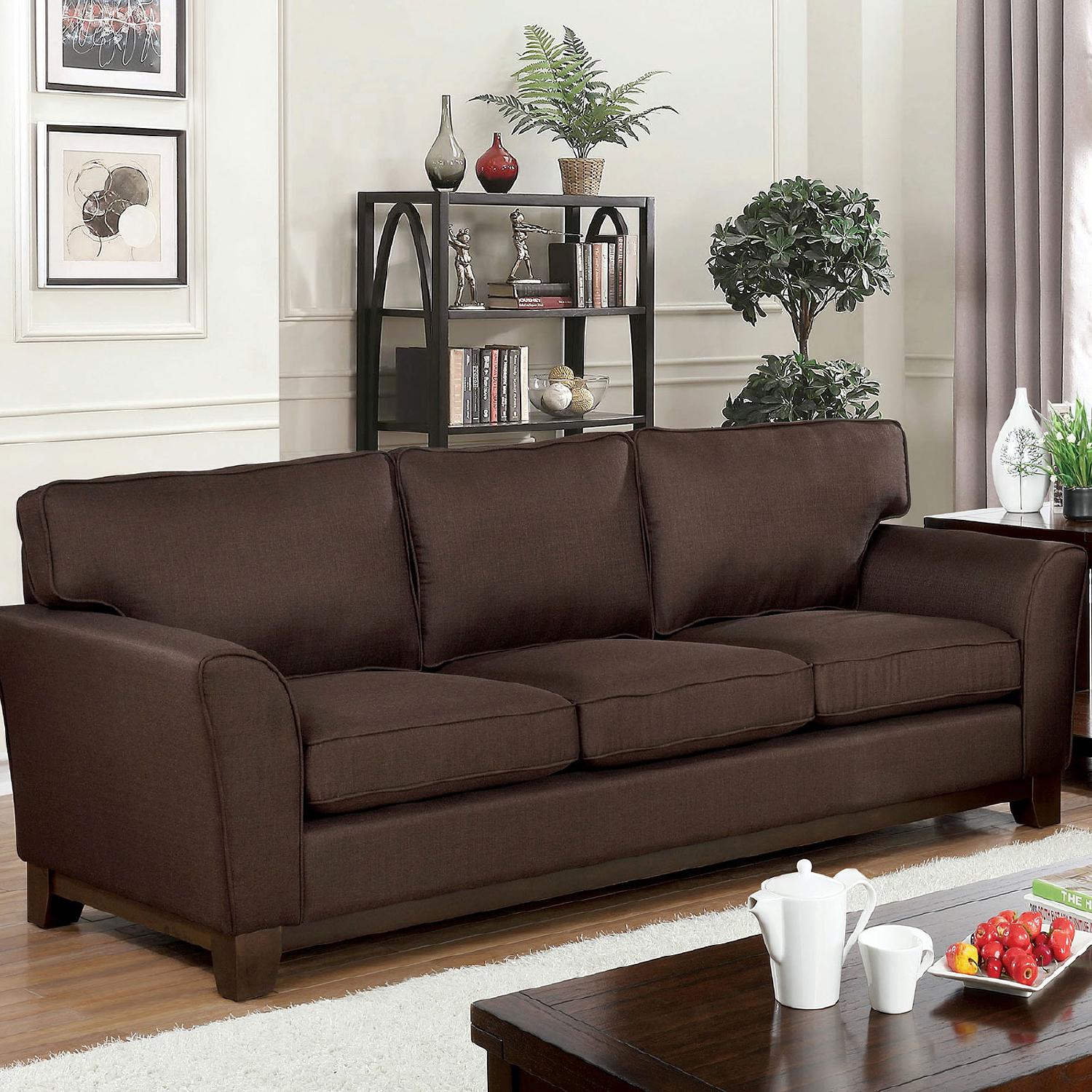 

    
Transitional Brown Chenille Sofa and Loveseat Furniture of America Caldicot
