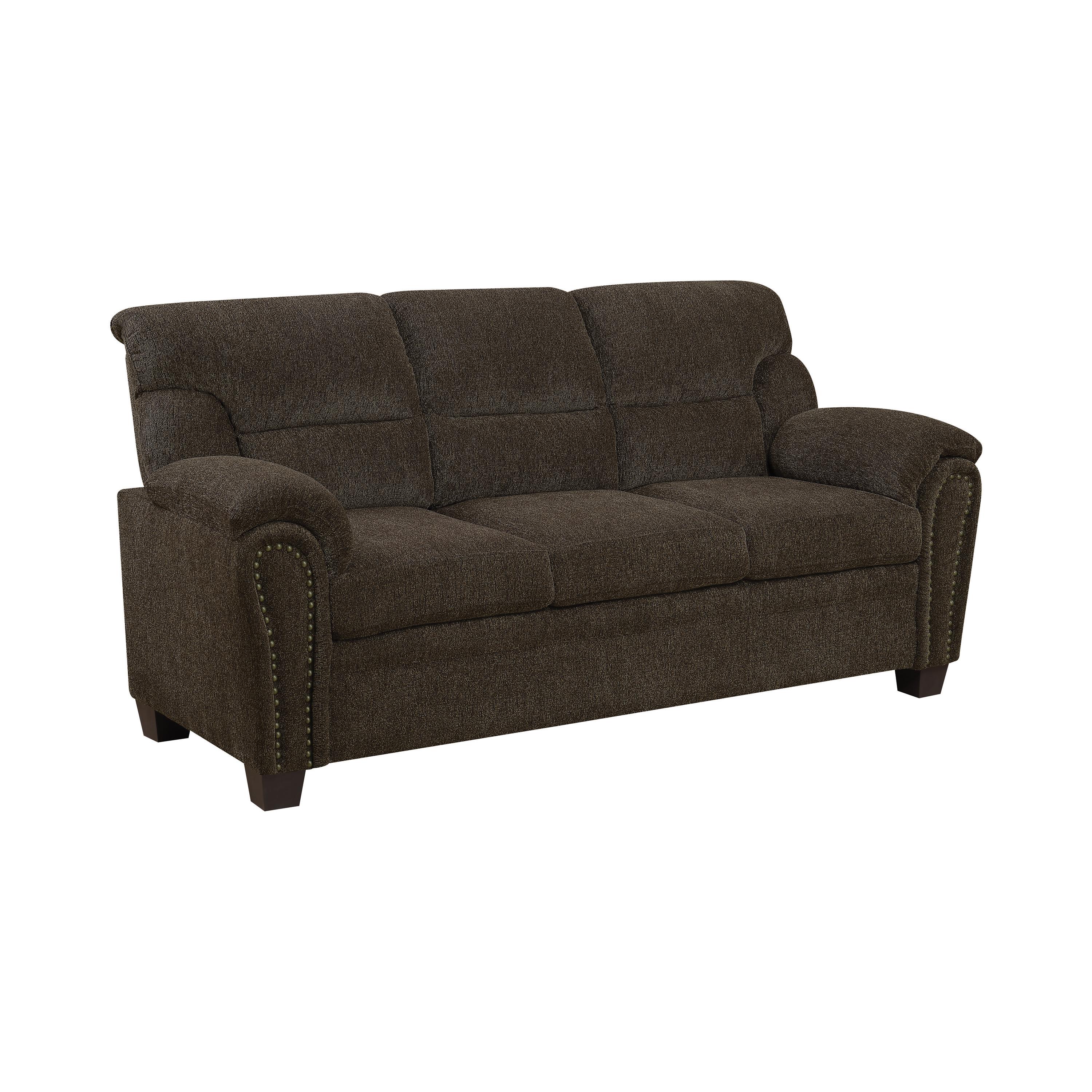 

    
Transitional Brown Chenille Sofa Coaster 506571 Clemintine
